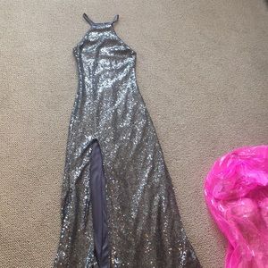 Formal silver sequence dress